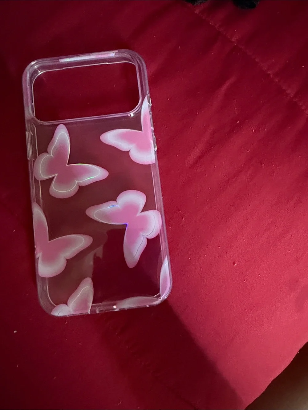 Clear Pink Butterfly Phone Case - Compatible Cell Phone Accessory